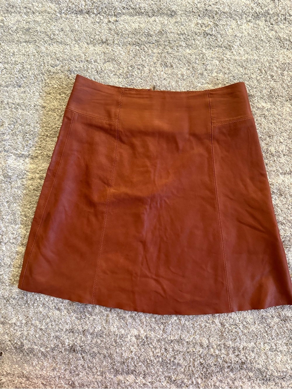 Zara real Leather A-Line Skirt - Rust Brown skirt
